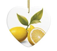 Albero di Natale in ceramica da appendere Love Ornament YYHWHJDE Sweet and Sour Lemon Prints con filo metallico perforato e placcato oro