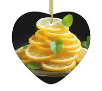 Albero di Natale in ceramica da appendere Love Ornament YYHWHJDE Sweet and Sour Lemon Slices Stampe possono aggiungere un tocco romantico a festival o feste