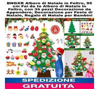 Albero di Natale in Feltro,95 cm Fai da te,Con 34 Pz Decorazioni Da Appendere