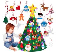 Albero di Natale in feltro per bambini, 0,7 m, albero artificiale 3D con ornamenti, decorazione educativa per le vacanze, per ragazze e ragazzi, camera da letto, soggiorno, cortile, aula e feste
