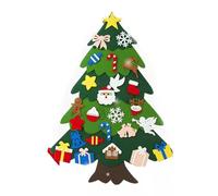 Albero di Natale in feltro per bambini - Albero di Natale in feltro montato a parete per la cameretta dei bambini | Albero di Natale in feltro sospeso 100x70x2 cm | Decorazioni per l'albero delle