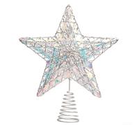 Albero di Natale in ferro, dimensioni 27 cm, ideale per aggiungere un tocco festivo agli alberi e altre decorazioni natalizie (argento)