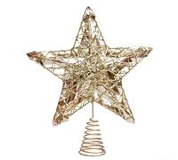 Albero di Natale in ferro, dimensioni 27 cm, ideale per aggiungere un tocco festivo agli alberi e altre decorazioni natalizie (oro)