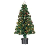 Albero di Natale in Fibra Ottica Modello Stars Alto 180 cm con Punte Luminose e Puntale Stella