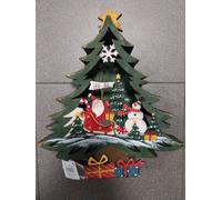 Albero di Natale in legno con luce H cm 28 on-off