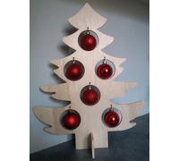 ALBERO DI NATALE in legno con palline natalizie decorazione casa IDEA REGALO