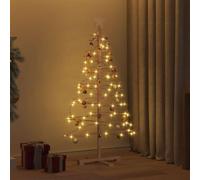 Albero di Natale in legno con supporto, marrone, 125 cm, bambù, durevole, per interni ed esterni, decorazione festiva