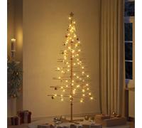 Albero di Natale in legno con supporto, marrone, 210 cm, decorazione in bambù per interni ed esterni, design rustico, accessorio per la casa festiva durevole