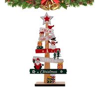 Albero di Natale in legno da tavolo - Plancia in legno da tavolo progettata con gli gnomi pupazzo di neve di Babbo Natale - Decorazione da dall'aspetto liscio per regalo di, regalo di fe