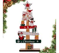 Albero di Natale in legno da tavolo - Plancia in legno da tavolo progettata con gli gnomi pupazzo di neve di Babbo Natale | Decorazione da dall'aspetto liscio per regalo di, regalo di fe