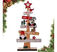 Albero di Natale in legno da ufficio,con pupazzo di neve Santa Gnomes tavolo tavola in legno | Affidabili ornamenti gnomi natalizi per casa, hotel, ufficio, negozio, bar, mar