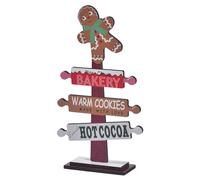 Albero di Natale in legno - decorazioni per le vacanze MDF, topper uomo di pan di | Mini festivo con design artigianale, decorazione di ornamenti per vassoio a più livelli per la festa della f