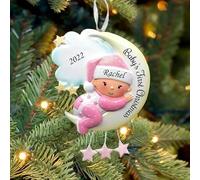 Albero di Natale in Legno Personalizzato Nome Testo Anno Decorazione Natalizia Personalizzata Palla di Natale appesa Regali di Natale (B)
