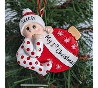 Albero di Natale in Legno Personalizzato Nome Testo Anno Decorazione Natalizia Personalizzata Palla di Natale appesa Regali di Natale (G)