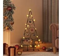 Albero di Natale in metallo, nero, altezza 90 cm, decorazione fai da te, robusto telaio in acciaio, salvaspazio, per un'atmosfera festiva