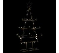 Albero di Natale in metallo per decorazione, nero, 105 cm, decorazione moderna fai da te, cornice in acciaio verniciato a polvere con porta tè, decorazione per interni