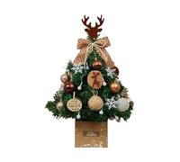 Albero di Natale in miniatura, realistico e luminoso, 45,7 cm, ornamento natalizio da tavolo, decorativo per casa, interni ed esterni, scrivania, camera da letto, soggiorno