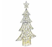 Albero di Natale in rattan, con 160 LED, luce bianca calda, altezza 150 cm, alimentazione USB, resistente alle intemperie, decorazione moderna per albero di Natale per soggiorno, Avvento, decorazione