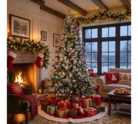 Albero di Natale innevato 1400 rami h. 210 cm, Everest Santa's House