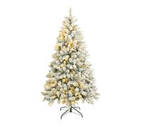 Albero di Natale Innevato Abete Bianco 210 cm 1000 rami Folto con 400 Luci LED