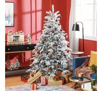 Albero di Natale Innevato con 1321 Rami Ignifughi, Albero di Natale Artificiale in Plastica e Metallo, Ø115x180 cm, Verde Description:Porta all'interno della tua abitazione un incantevole paesaggio in