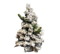 ALBERO DI NATALE INNEVATO CON PIGNE E BACCHE VAL GARDENA 40 CM CON BASE TESSUTO