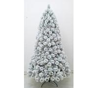 Albero di natale innevato cortina new top h.225 apertura ad ombrello in pvc+needle 1140 rami