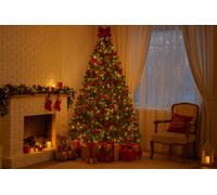 Albero di Natale Irpinia 240 cm Verde PVC Sistema a Ombrello Realistico