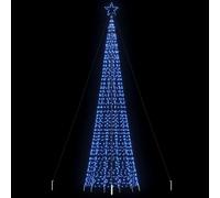 Albero di Natale LED 500 cm 1534 LED blu con picchetti, 8 effetti di luce, per interni ed esterni, rame e ferro, verde scuro
