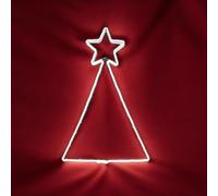 Albero di natale led bianco bifacciale con neon flex 360 luci trasformatore 31vdc cavo 5 metri dimensioni l60xh89 cm ip44 norme ce