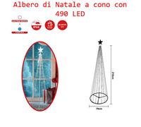 Albero di Natale Luminoso a Cono 2,1 metri 490 LED per esterno impermeabile