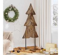 vidaXL Albero di Natale Marrone 151 cm Legno massello di Teak, Decorazione di Natale, Ornamentale in Teak Rustico, Elegante Centro Tavola per Feste, Albero in Salotto