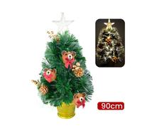 ALBERO DI NATALE MINI 90 CM CON DECORI PALLINE ORSETTO E LUCI INCLUSE PIGNE
