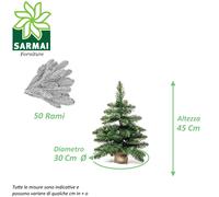 Albero di Natale mini piccolo pinetto TIMMY PVC verde base yuta 45 60 90 120 cm