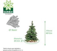 Albero di Natale mini piccolo pinetto TIMMY PVC verde base yuta 45 60 90 120 cm