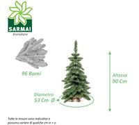 Albero di Natale mini piccolo pinetto TIMMY PVC verde base yuta 45 60 90 120 cm