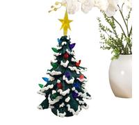 Albero di Natale Molto - Decorazione In Resina Realistica Con LED Alimentato A Batteria - Decorazione Albero di Natale Artificiale | Per La Scrivania, Lo Scaffale, Il Soggiorno E L'Appartamento