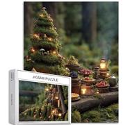 Albero di Natale muschio 1000 pezzi puzzle per adulti foresta festa scena arte puzzle colorato fai da te puzzle per la decorazione della casa regali puzzle famiglia perfetto per serate di gioco 50 ×