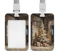 Albero di Natale nella vecchia stanza porta badge identificativo clip retrattile porta carte di credito protettore nome badge etichetta per lavoro ufficio medico infermiera