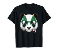 Albero di Natale Occhiali da sole Panda Candy Cane Uomo Donna Maglietta