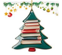 Albero di Natale - Ornamento per gli amanti dei libri in acrilico, decorazioni pendenti trasparenti e leggere con finitura lucida | Decorazione perfetta per il ciondolo natalizio per l'esposizione di
