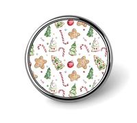 Albero di Natale Palline Candy Cane Biscotto Rotondo Smalto Spilla Zaino Spille Distintivo Gioielli Estetica Giacche Cappelli Decor Art