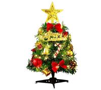 Albero di Natale Piccolo 30cm, Albero di Natale Artificiale con Stella Alberos di Natale, Palla di Natale,Luci a Led per Feste di Natales Ornamenti in Home Office Decorazione da Tavolo