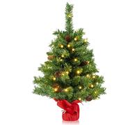 Albero Di Natale Piccolo 64Cm Con Luci, Mini Albero Natale Da Tavolo Con 50 Luci