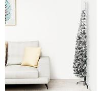 Albero Di Natale Piccolo,Albero Di Natale Innevatoalbero Natale Artificiale Sottile A Metà Neve Fioccata 240 Cm Adatto Per Ingresso, Festa, Cortile, Giardino, Hotel, Negozio