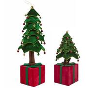 Albero di Natale Pieghevole 110 cm in Velluto Decoro Addobbo Vetrine Casa Negozi