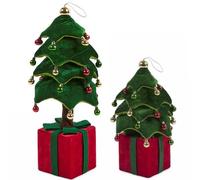 Albero di Natale Pieghevole 40 cm in Velluto Decoro Addobbo Vetrine Casa Negozi