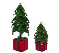 Albero di Natale Pieghevole 60 cm in Velluto Decoro Addobbo Vetrine Casa Negozi