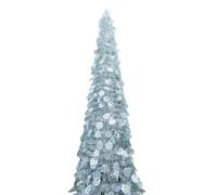 Albero Di Natale Pieghevole - Albero Di Natale Realistico | Celebrazioni Artificiali | Decorazione Del Design Del Fiocchi Di Neve 59in Per Padrone Di Casa Per Esterno Ornamento Portico Da Tavolo |