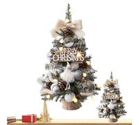 albero di Natale: pino realistico con neve, albero di Natale artificiale | albero di Natale con luci a LED, alberi di Natale compatti per la tavola, decorazione felice Natale